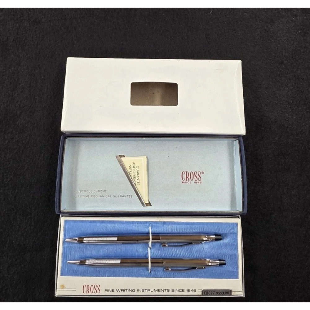 Vintage Cross Classic Century Pen Pencil Set Lot w/ Gift Boxes & Lead Refills
